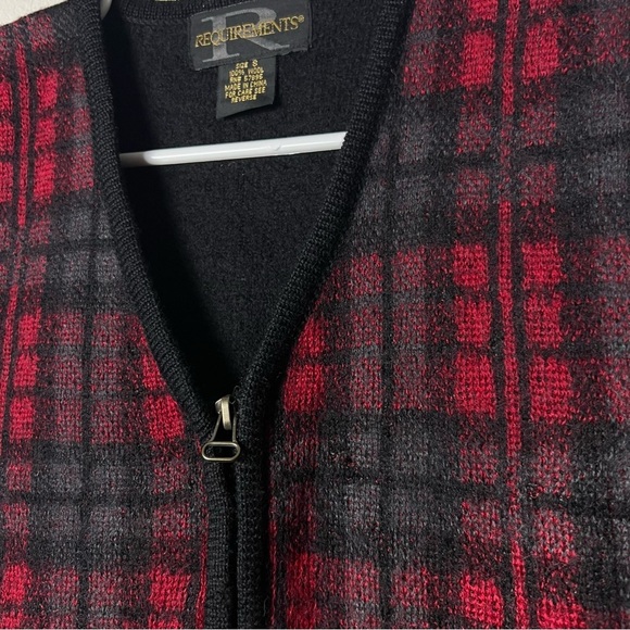 Vintage Wool Plaid‎ Vest Eclectic Grandpa Classic Zip Front Size Small Academia - Picture 3 of 6